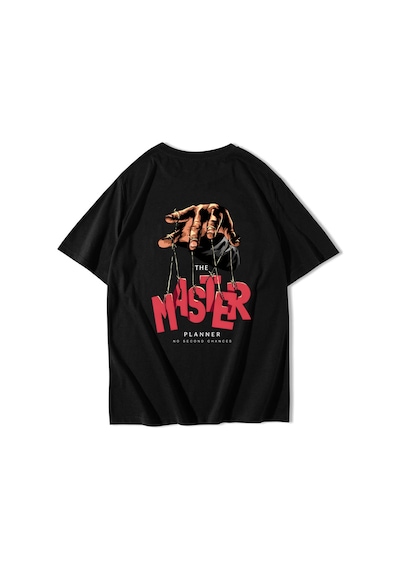 Brz Collectıon Brz Collection Unisex Oversize The Master Planner T-shirt Siyah