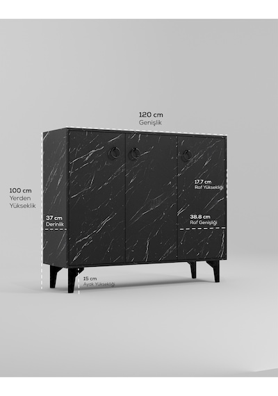 Dekorfim DF08102BD MDF Ayakkabılık Antre Hol Çok Amaçlı Dolap Ayakkabı Dolabı