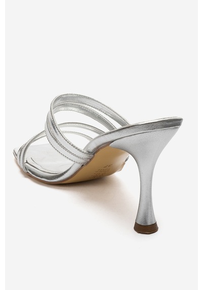Alewomen Gümüş Bantlı Rahat Günlük Kullanıma Uygun 8 Cm Topuklu Zero Kadın Terlik Metalik Gümüş Rugan Alewomen Gümüş Bantlı Rahat Günlük Kullanıma Uygun 8 Cm Topuklu Zero Kadın Terlik Metalik Gümüş Rugan