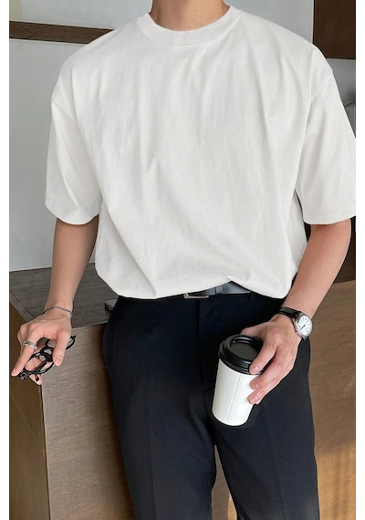 Genius Store Erkek Oversize Tişört Pamuk Kumaş Bisiklet Yaka Rahat Kalıp T-shirt Beyaz Genius Store Erkek Oversize Tişört Pamuk Kumaş Bisiklet Yaka Rahat Kalıp T-shirt Beyaz