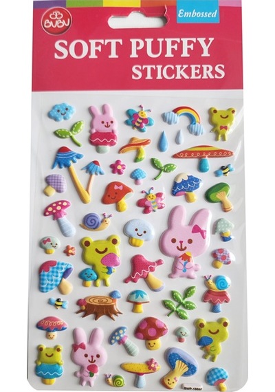 Bu-bu Soft Puffy Stickers Forest Life 10.9x20.5 Bubu-swp-1009b Çok Renkli
