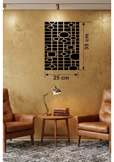 Modern Geometrik Desenli Ahşap Duvar Tablosu - 25x35 Cm Dekoratif Pano Renkli