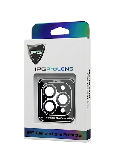 Apple iPhone Uyumlu 17 Pro / Apple iPhone Uyumlu 17 Pro Max İçin Ipg Prolens Kamera Lens Koruyucu Alüminyum Cd Çerçeveli, Kırılmaz Cam Lacivert