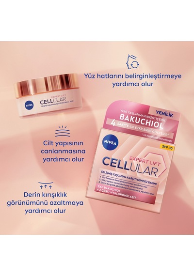 Nıvea Cellular Expert Lift Gelişmiş Yaşlanma Karşıtı Gündüz Kremi Spf30 50 Ml X 5 Adet