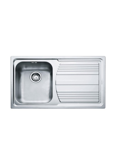 Franke Lll 611-86 Paslanmaz Çelik Evye, Sağ Damlalıklı, Dekorlu Yüzey, 86x50cm Gri