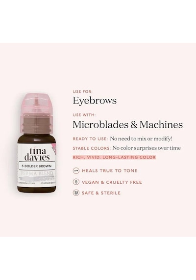 Perma Blend Tina Davies Bolder Brown Kalıcı Makyaj Kaş Pigmenti 15ml Diğer