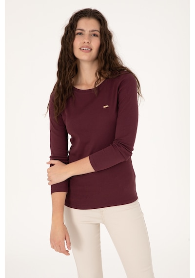 U.S. Polo Assn. Kadın Bordo Slim Bisiklet Yaka Basic Sweatshırt 50315419-VR177