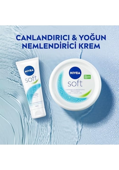 Nıvea Soft Nemlendirici Bakım Kremi 300 Ml, 48 Saat Nemlendirme, Jojba Yağı,e Vitamini, Yüz,el,vücut İçin,paraben İçermez