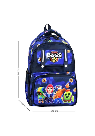 İlkokul Çantası Kids Bag 3'lü Set 42 30 Cm Beslenme Çantası Kalem Kutusu Ortopedik Erkek Çocuk Lacivert
