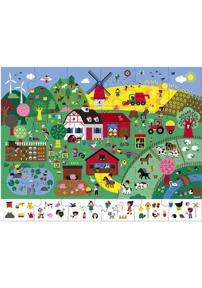 Janod 24 Parça Çantalı Puzzle Ve Bulmaca Çiftlik