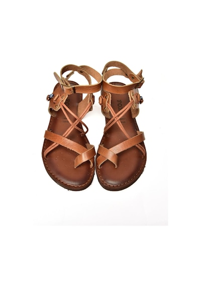 Fox Shoess374781503 Taba Hakiki Deri Parmak Arası Kadın Sandalet Taba