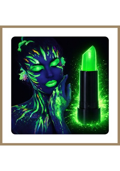 Bezos Uv Neon Yeşil Ruj Karanlıkta Parlayan Makyaj Boyası 22 Diğer