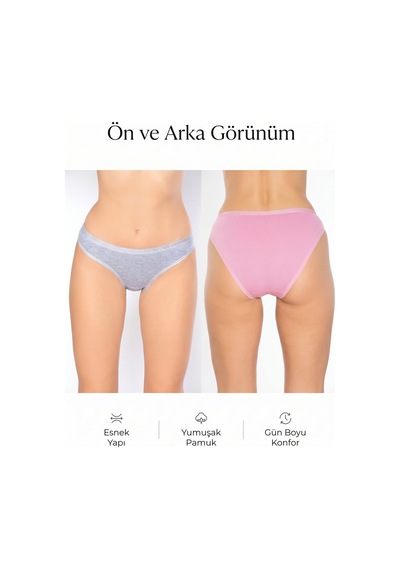 Hepsine Rakip 6'lı Tutku Kadın Pamuklu Bikini Külot Seti Nevra 0531 Çok Renkli