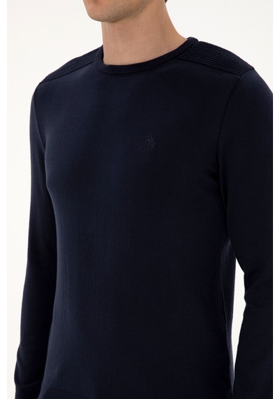 U.S. Polo Assn. Erkek Slim Fit Bisiklet Yaka Lacivert Basic Kazak 50307779-VR033