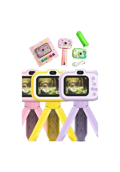 Çocuk Için Eğitici Video Kamera Ayaklı Mini Fotoğraf Makinesi