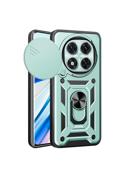 Redmi Note 14 Pro 4g Kılıf Pars Lens Yüzüklü Silikon - Yeşil Bz8683140827083