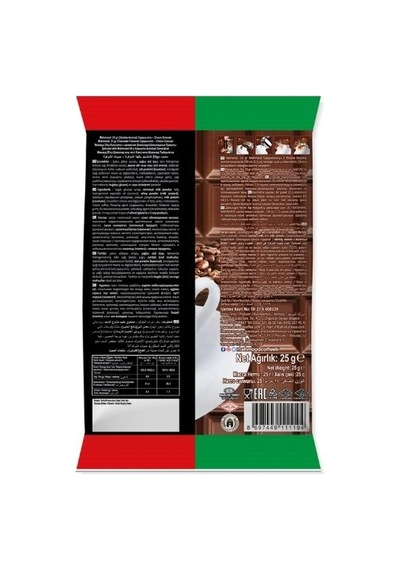 Mahmood Coffee Cappuccino Çikolata Choco Granül 20 Adet X 25 Gram Hazır