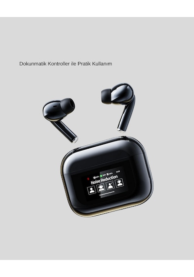 Bluetooth 5.3 Anc Kablosuz Kulaklık Dokunmatik , Dijital Ekran Ve Uzun Pil Ömrü