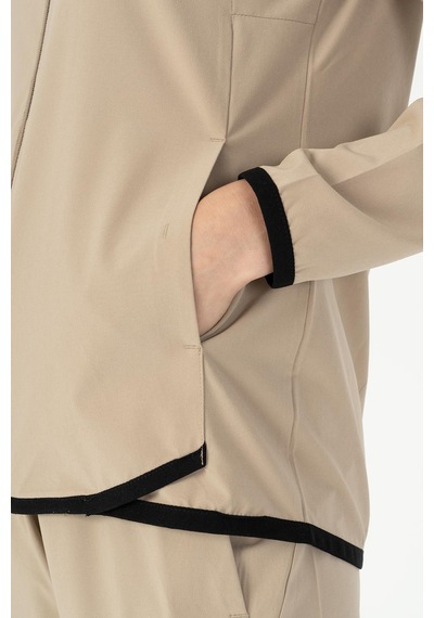 Maraton Regular Kadın Kapüşonlu Açık Vizon Tracktop Vizon