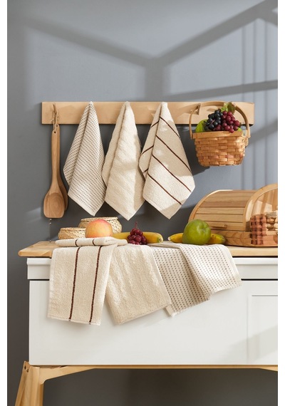 Eponj Home 6lı Mutfak Havlusu 30x50 Sofya Bej Bej
