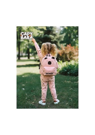 Capybara Orijinal Lisanslı Çocuk Okul /anaokulu Çantası, 3d Pembe