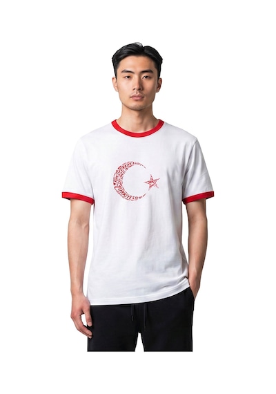 Sportive Türkiye Baskılı Unisex Beyaz Günlük Stil T-shirt 26du0003-byz