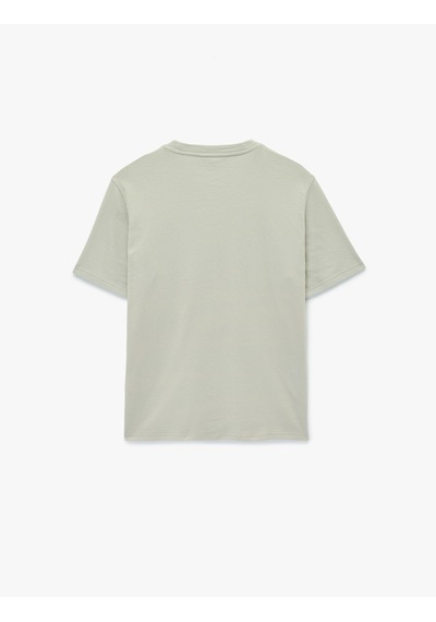 Koton Regular Fit Kısa Kollu Pamuklu Nakışlı Bisiklet Yaka Tişört Gri 6sam10105mk Gri