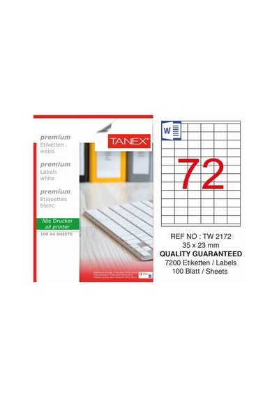 Tanex Tw-2172 35X23 MM Lazer Etiket 100'lü