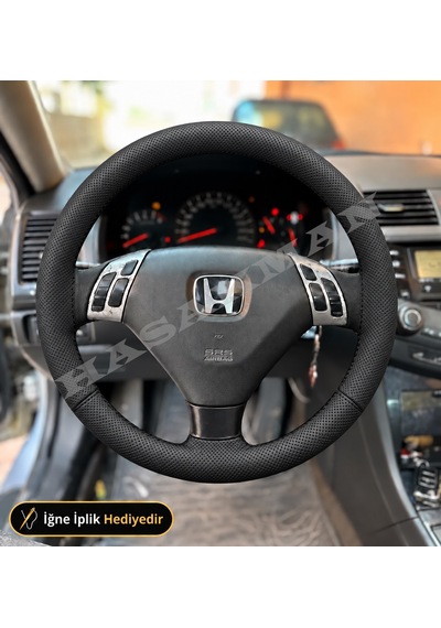 Honda Fr-v Dikme Direksiyon Kılıfı Premium Komple Delikli Deri Siyah Dikiş 6 Kişilik Mpv-comfort-executive 2005-2009