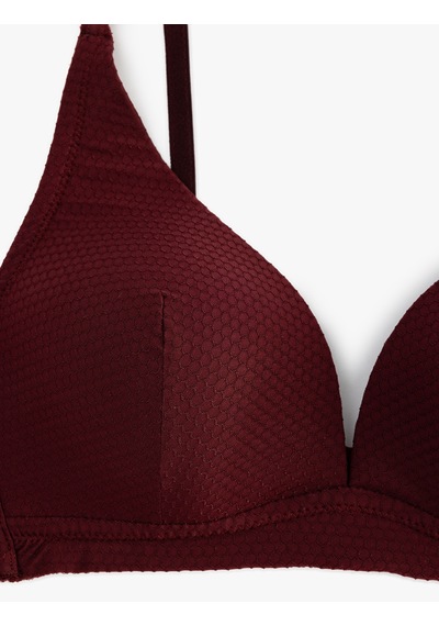 Koton Yumuşak Dokulu Balensiz Dolgusuz Sütyen Bordo 5wlk10126mk Bordo