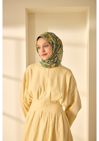 Silk Home Soft Eşarp 73090-36 Yeşil, Sarı, Turuncu, Bebe Mavi, Koyu Yeşil