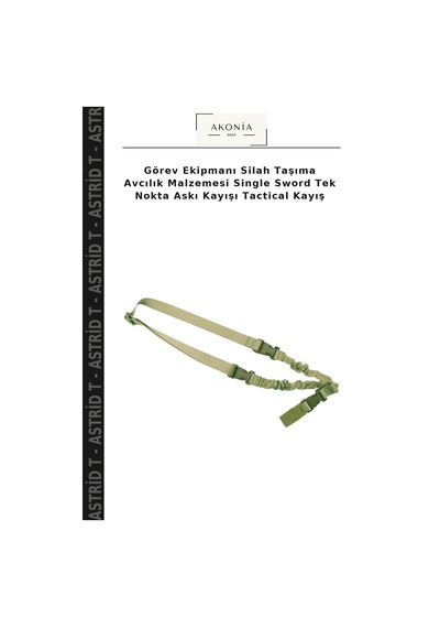 Görev Ekipmanı Silah Taşıma Avcılık Malzemesi Single Sword Tek Nokta Askı Kayışı Tactical Kayış