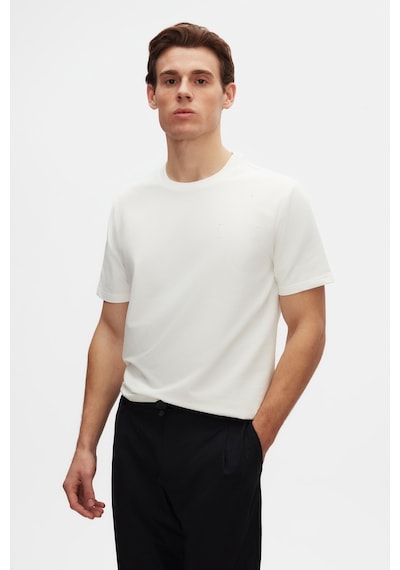 Twn Slim Fit Ekru Baskılı T-shirt 4ec14ort12025 Ekru