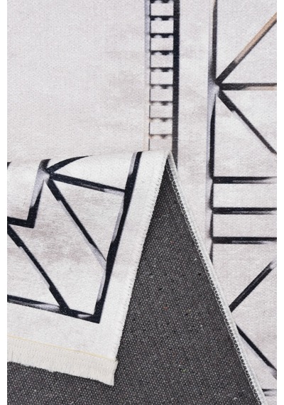 Modern Geometrik Krem Kilim Kaymaz Taban,yıkanabilir,iskandinav Salon&oturma Odası Kilimi Krem Krem