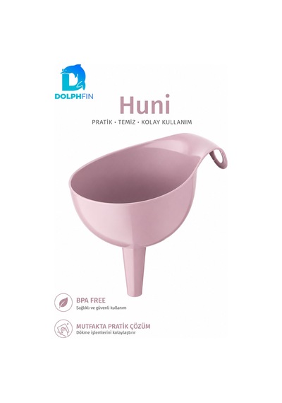 Plastik Mutfak Hunisi Geniş Ağızlı Saplı Sıvı Yağ Su Aktarma Hunisi Pembe Bpa İçermez