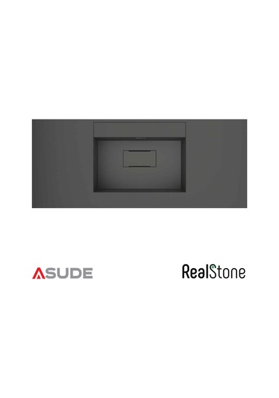 Realstone Flatstone Etajerli Granit Lavabo 100 50 Cm Antrasit