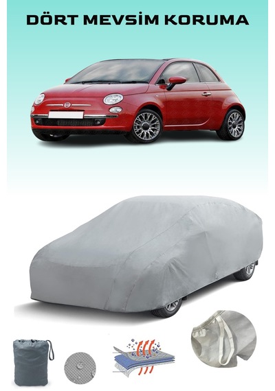 Fıat 500 C 2009 - 2015 Araba Brandası Oto Branda Gri