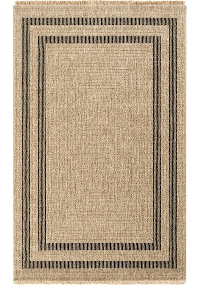 Çam Halı İndia 668 Siyah Seyran Halı Modern Jüt Desen Makine Halısı