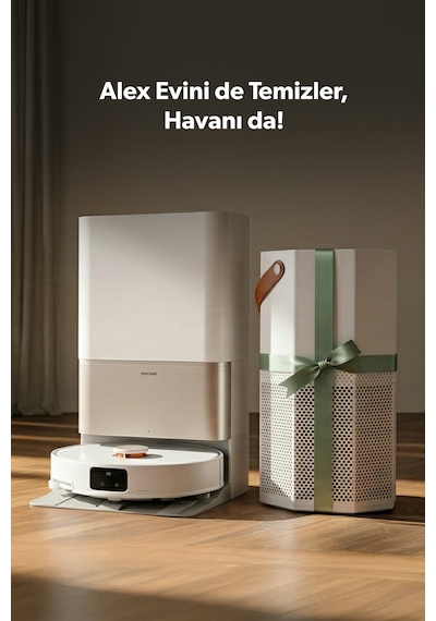 Homend Alex 50 Pro AI Destekli Akıllı Robot Süpürge 28000 PA Emiş Güçlü Beyaz