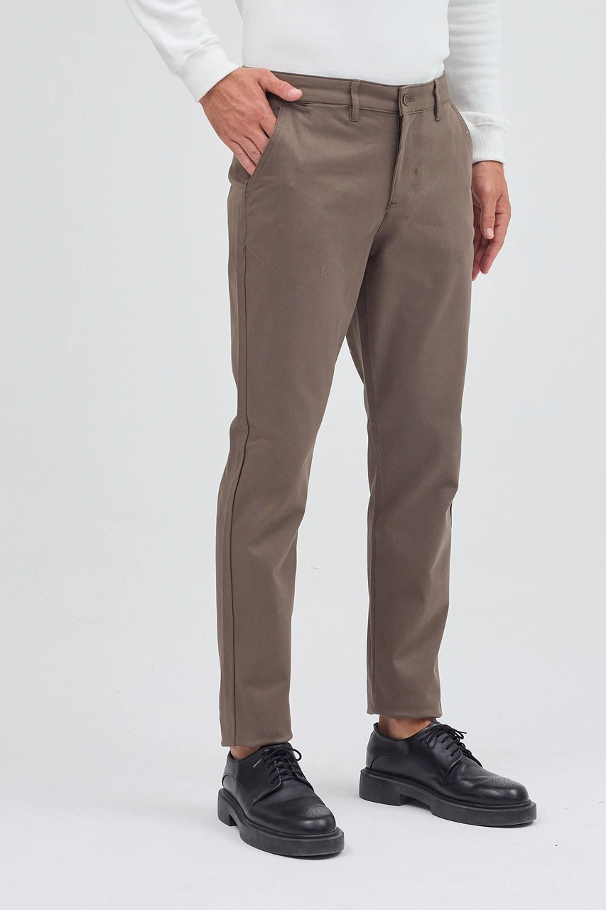 İmza Haki Yan Cep Düz Paça Pamuklu Slim Fit Chino Casual Pantolon 1003255155 Haki