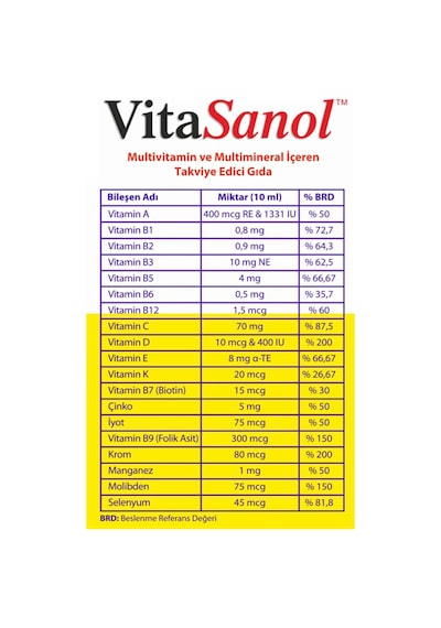 Allergo Vitasanol Takviye Edici Gıda 250 ML