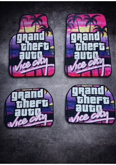 Vice City Dekor Paspas A Kalite Baskılı Oto Halı Paspas Takımı 4 Takım Ön Arka Takım