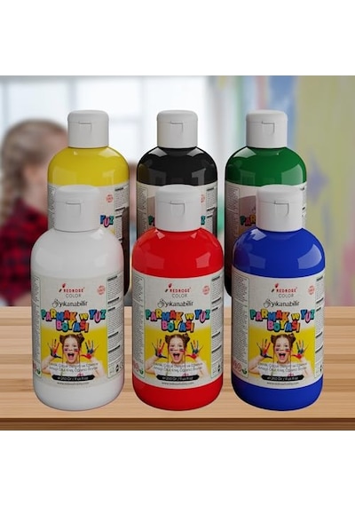 Ana Renkler Parmak Boyası 6'lı Set 6x250gr 12