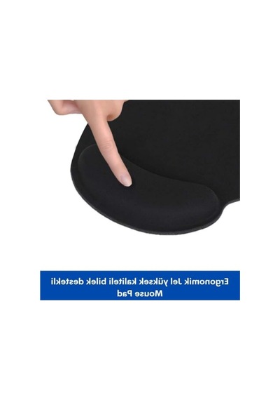 Ergonomik Bilek Destekli Mouse Pad, Siyah