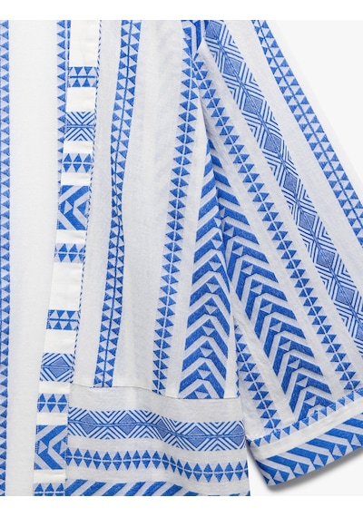 Koton Pamuklu 3/4 Geniş Kollu Nakış İşlemeli Desenli Uzun Kimono Mavi Desenli 5sak50031pw Mavi Desenli Koton Pamuklu 3/4 Geniş Kollu Nakış İşlemeli Desenli Uzun Kimono Mavi Desenli 5sak50031pw Mavi Desenli