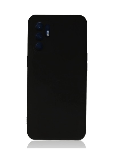 Oppo Reno 6 Uyumlu Kılıf Nano İçi Kadife Silikon - Siyah