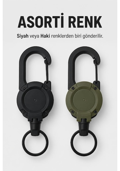 Busstier Yoyo Anahtarlık Metal İpli Yaka Kartı Tutucu Büyük Boy Çekmeli Kart Aparatı Plastik Gö