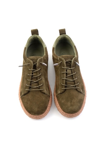 Bambi Haki Süet Hakiki Deri Kadın Sneaker K01822268402