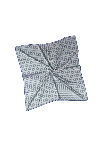 Mim Eşarp Emilya Rayon Desenli Eşarp 90x90 Cm Beyaz - Saks