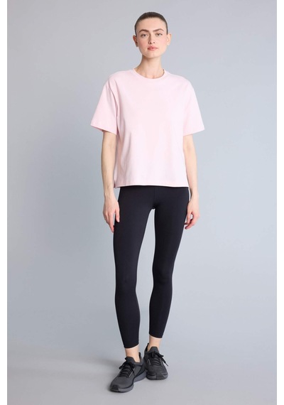 Defacto Comfort Fıt Bisiklet Yaka Sporcu Kısa Kollu Tişört F8106ax26sppn38 Pembe-pn38